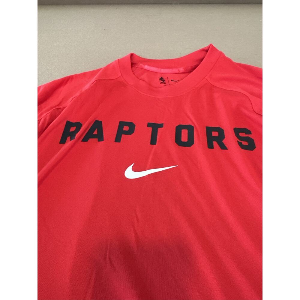 Nike Red Toronto Raptors 75th Team Issue Pregame Raglan Performance L/S Large - Picture 3 of 6